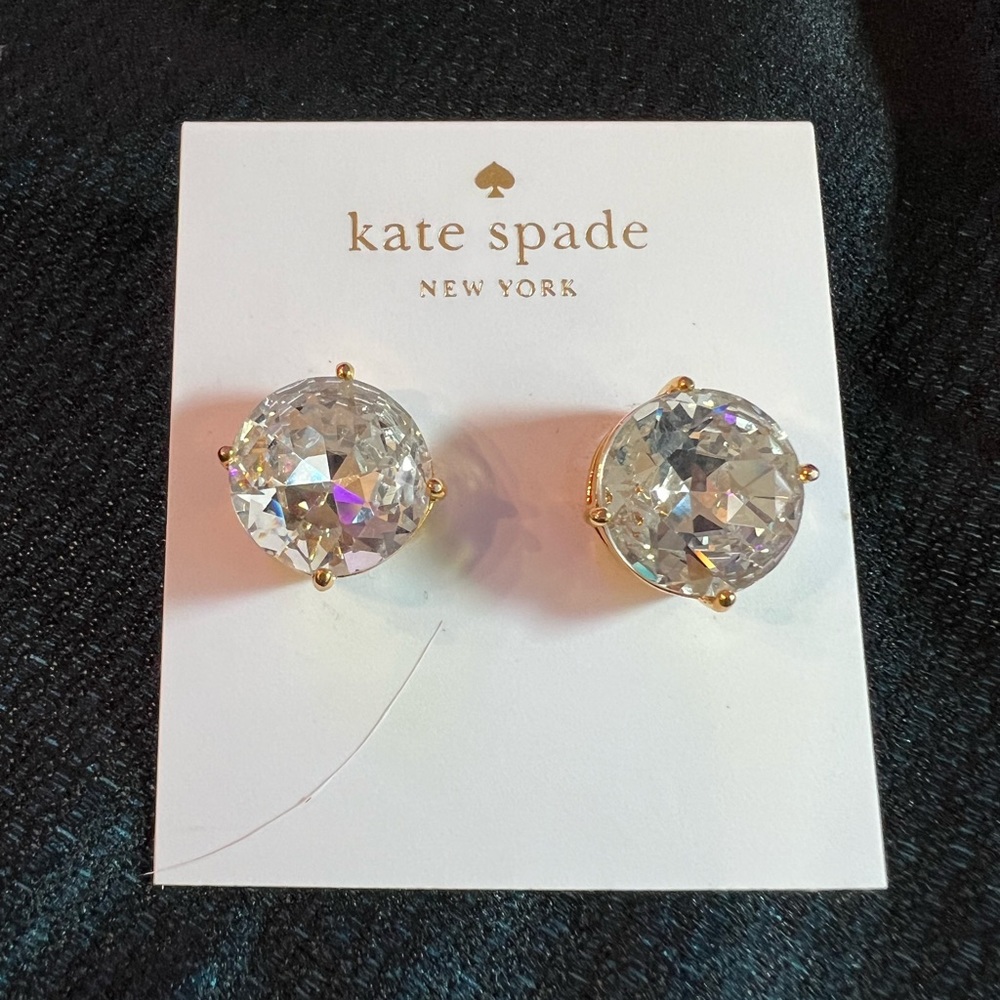 NWT Kate Spade Sparkling Clear CZ or Rhinestone Stud Earrings.